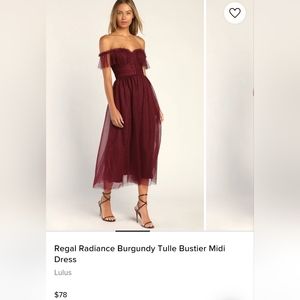 Lulus Regal radiance burgundy midi dress